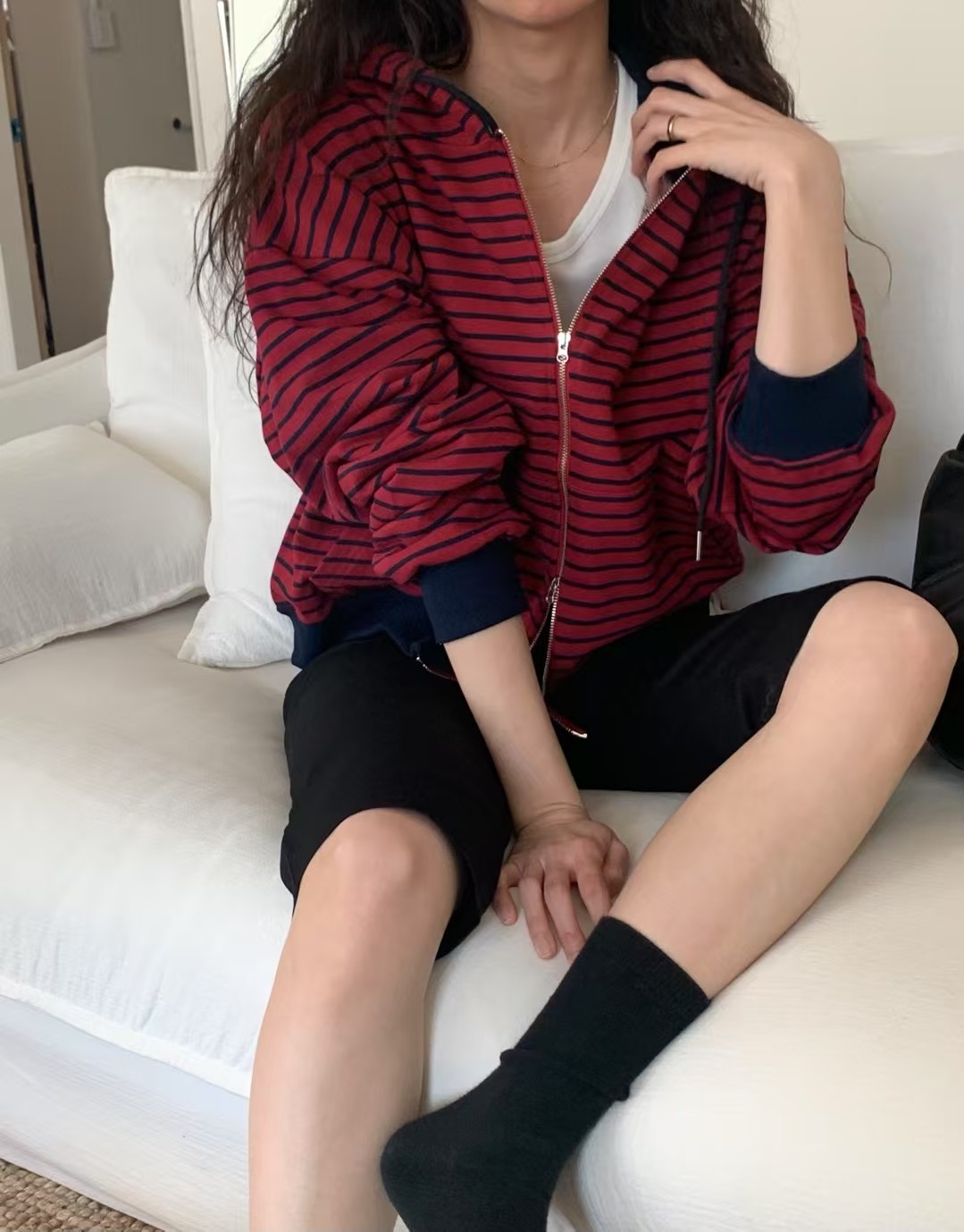 DINING東大門代購女士新款推薦職業時尚熱賣休閑衛衣拉鏈連帽DINING衛衣