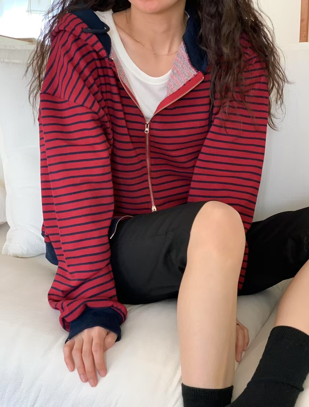 DINING東大門代購女士新款推薦職業時尚熱賣休閑衛衣拉鏈連帽DINING衛衣圖色3