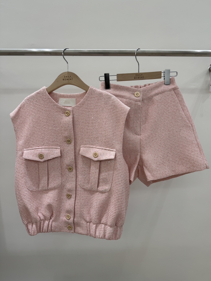 DAILY MOMENT韓國㊣直郵東大門代購女裝新品熱賣馬甲粗花呢DAILY MOMENT馬甲