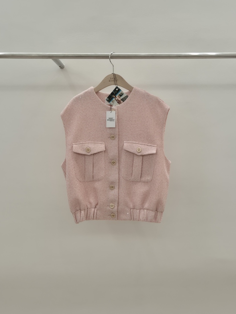 DAILY MOMENT韓國㊣直郵東大門代購女裝新品熱賣馬甲粗花呢DAILY MOMENT馬甲