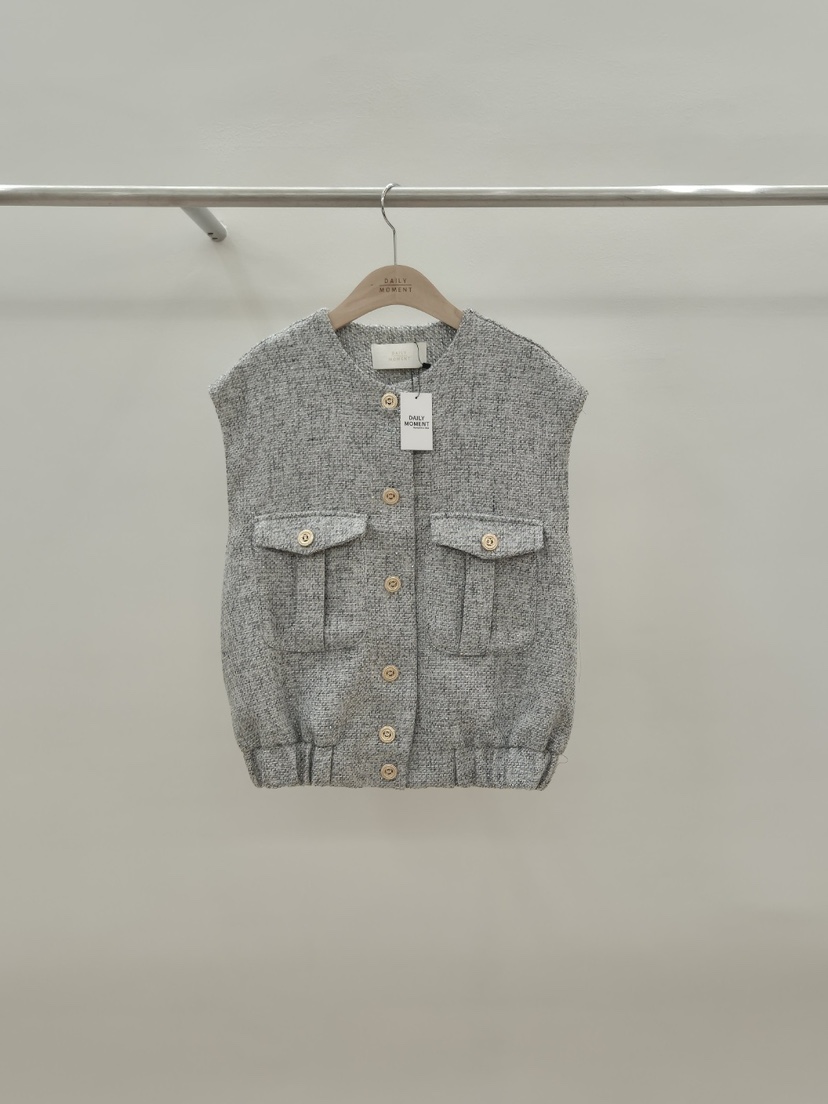 DAILY MOMENT韓國㊣直郵東大門代購女裝新品熱賣馬甲粗花呢DAILY MOMENT馬甲圖色2