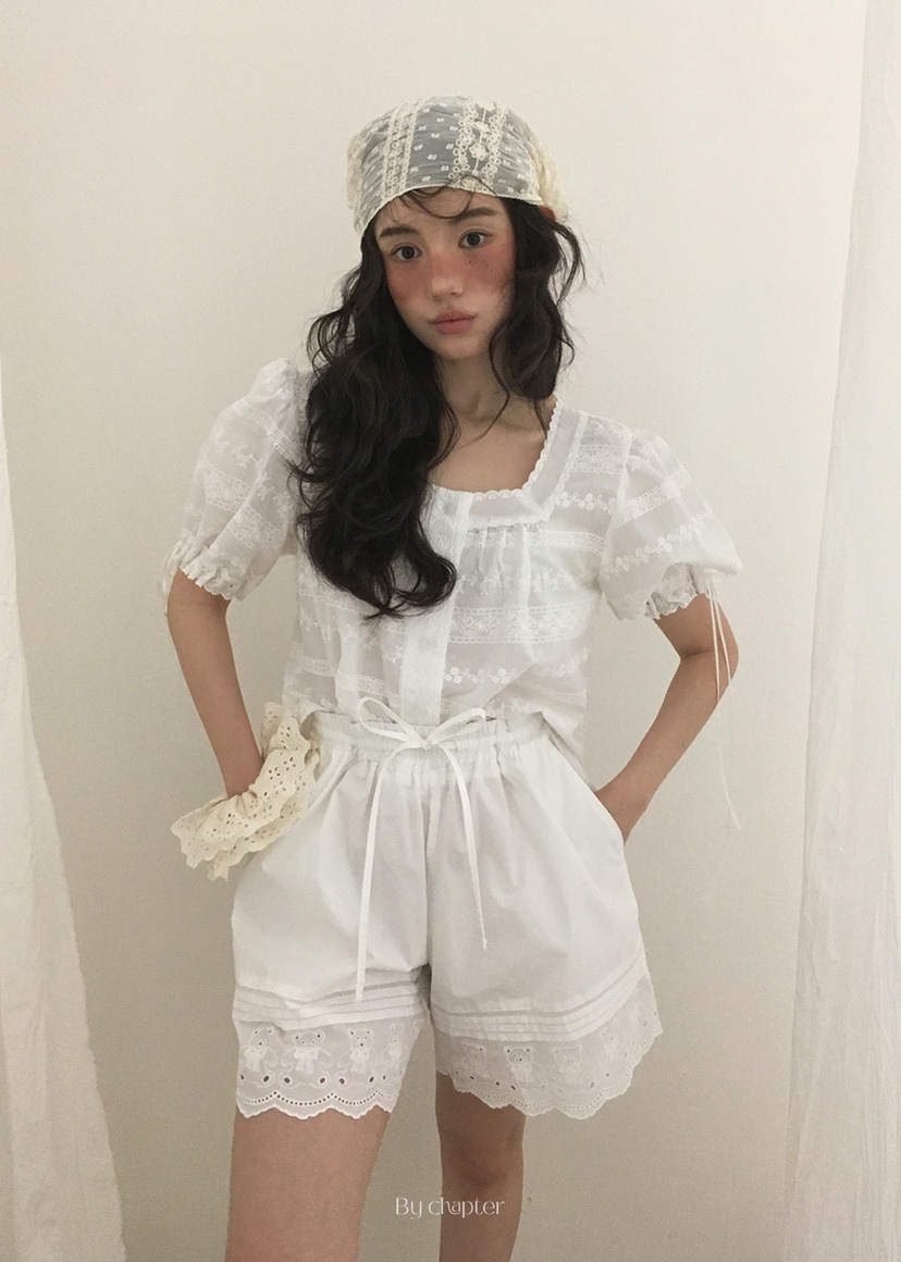 BY CHAPTER韓國直郵㊣東大門實拍女裝新款推薦休閑襯衫蕾絲衫BY Chapter襯衫/蕾絲衫