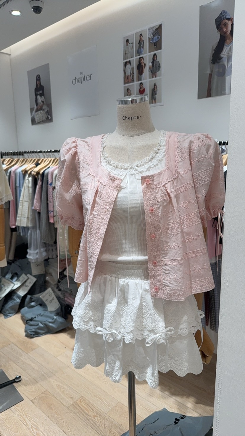 BY CHAPTER韓國直郵㊣東大門實拍女裝新款推薦休閑襯衫蕾絲衫BY Chapter襯衫/蕾絲衫