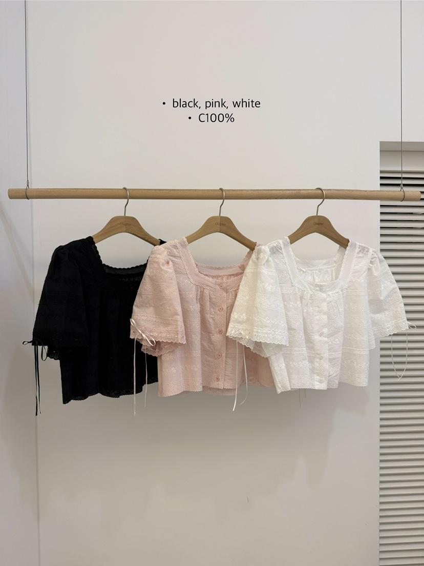 BY CHAPTER韓國直郵㊣東大門實拍女裝新款推薦休閑襯衫蕾絲衫BY Chapter襯衫/蕾絲衫