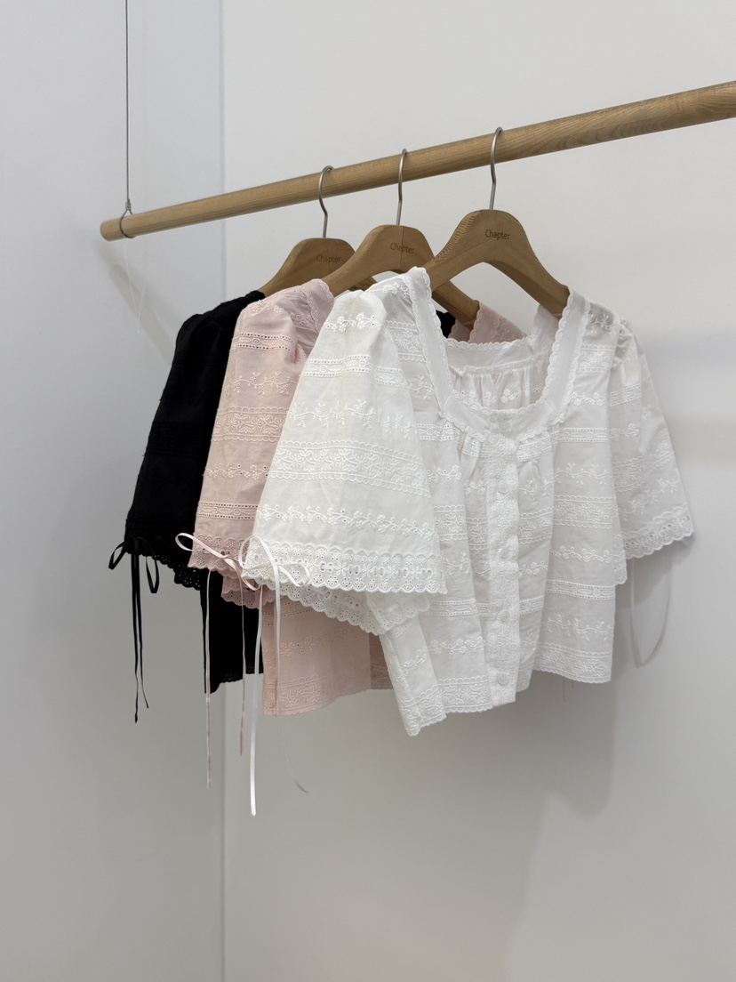 BY CHAPTER韓國直郵㊣東大門實拍女裝新款推薦休閑襯衫蕾絲衫BY Chapter襯衫/蕾絲衫