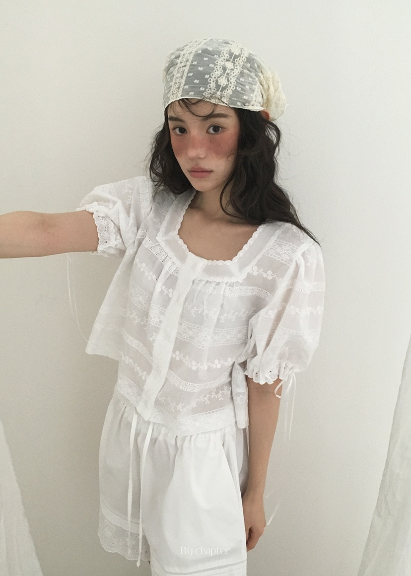 BY CHAPTER韓國直郵㊣東大門實拍女裝新款推薦休閑襯衫蕾絲衫BY Chapter襯衫/蕾絲衫圖色3