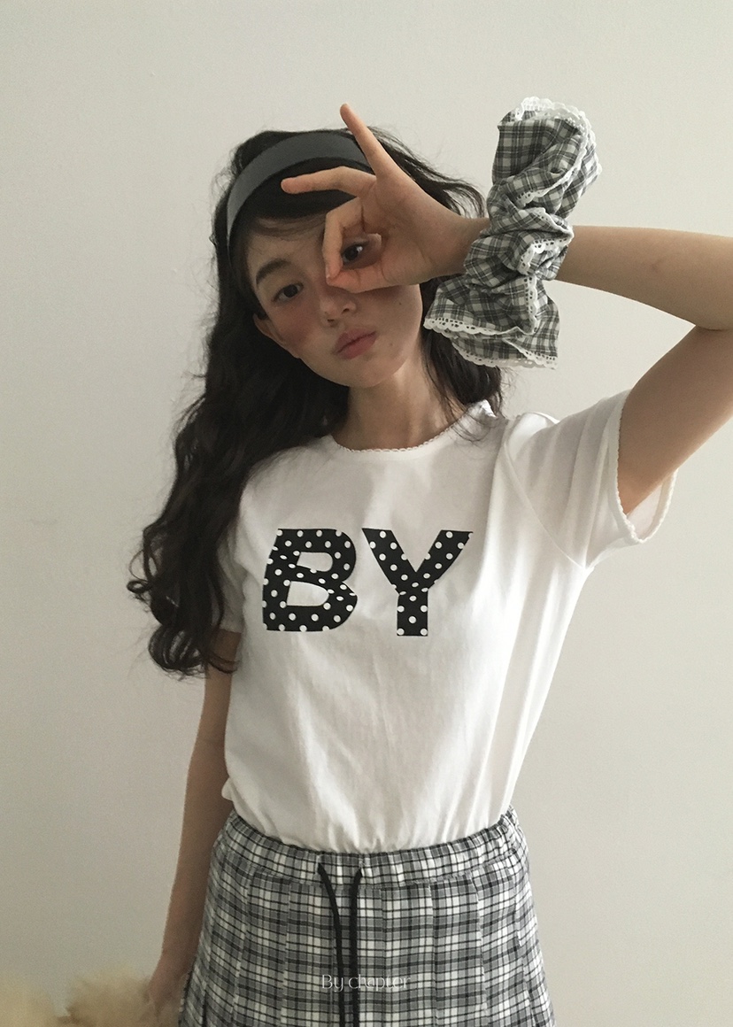 BY CHAPTER韓國直郵㊣女裝新品熱賣推薦休閑25春夏人氣T恤ChapterT恤圖色4