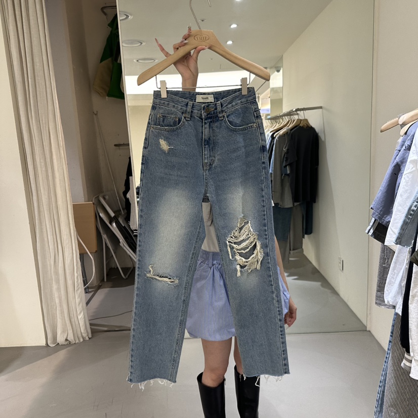 VAULT韓國㊣直郵東大門代購女裝新品推薦人氣休閑熱賣牛仔褲VAULT牛仔褲