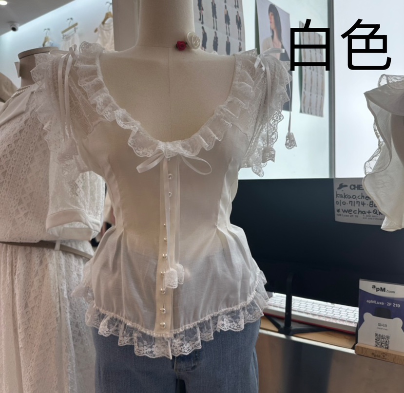 CHEAP-CHIC韓國直郵㊣東大門實拍女裝新品推薦人氣襯衫蕾絲衫CHEAP-CHIC/CHARLES THE SECOND襯衫/蕾絲衫圖色2