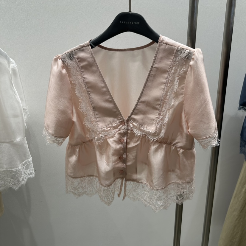 TARABY MOTION韓國直郵㊣東大門實拍女裝新款休閑襯衫蕾絲衫TARABY MOTION襯衫/蕾絲衫圖色2
