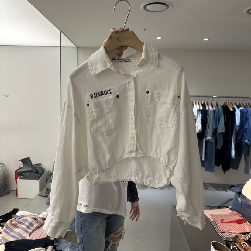 VAULT韓國直郵㊣東大門實拍女裝新品推薦人氣熱賣休閑夾克亞麻VAULT夾克