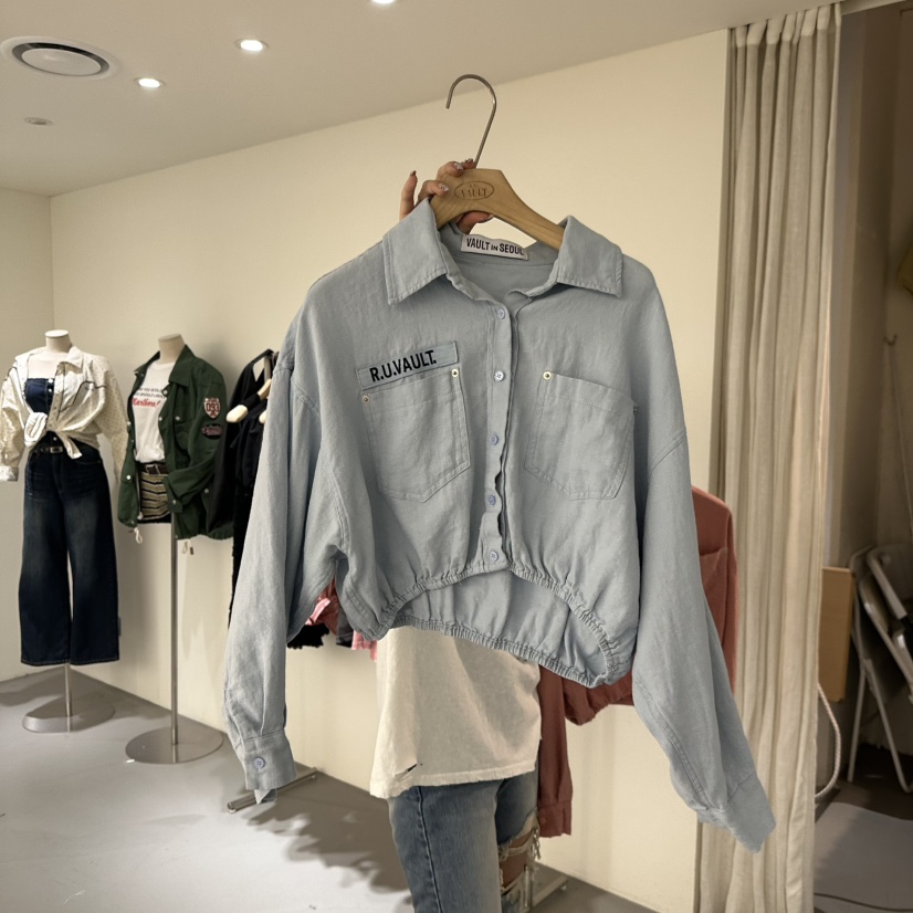 VAULT韓國直郵㊣東大門實拍女裝新品推薦人氣熱賣休閑夾克亞麻VAULT夾克圖色2