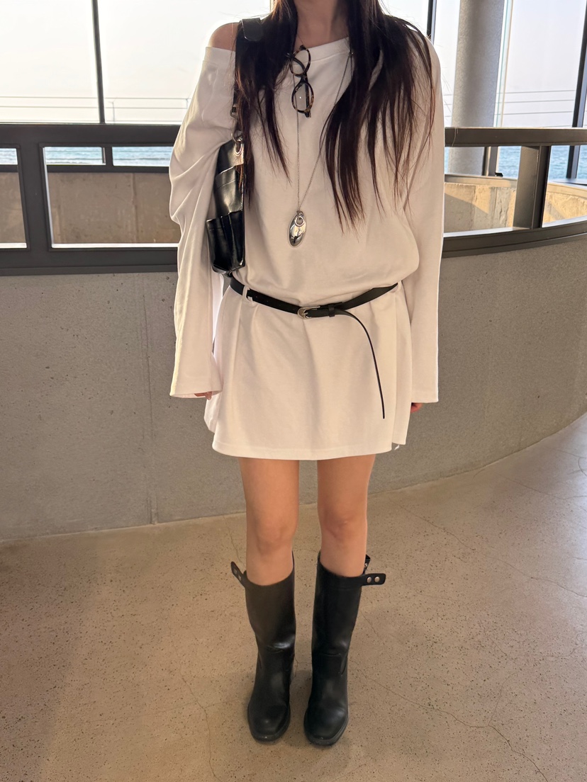 EGG IS韓國直郵㊣女裝新款時尚熱賣25春夏人氣長袖T恤含腰帶EGG IS長袖T恤