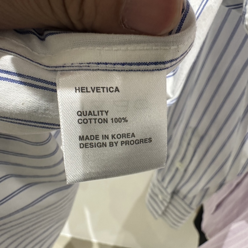 HELVETICA韓國直郵㊣女裝新款熱賣25春夏推薦襯衫蕾絲衫條紋HELVETICA襯衫/蕾絲衫
