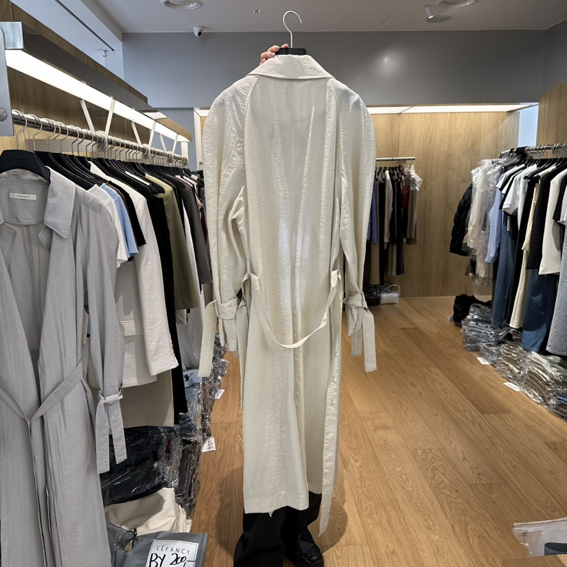 LEFANCY韓國㊣直郵東大門代購女裝新品推薦休閑長款風衣含腰帶LEFANCY長款風衣