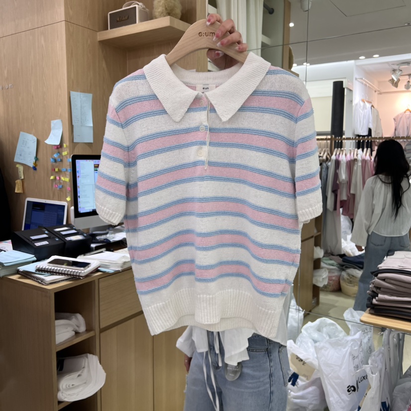EUM韓國直郵㊣女裝新品熱賣時尚推薦休閑人氣25春夏針織衫EUM針織衫圖色3