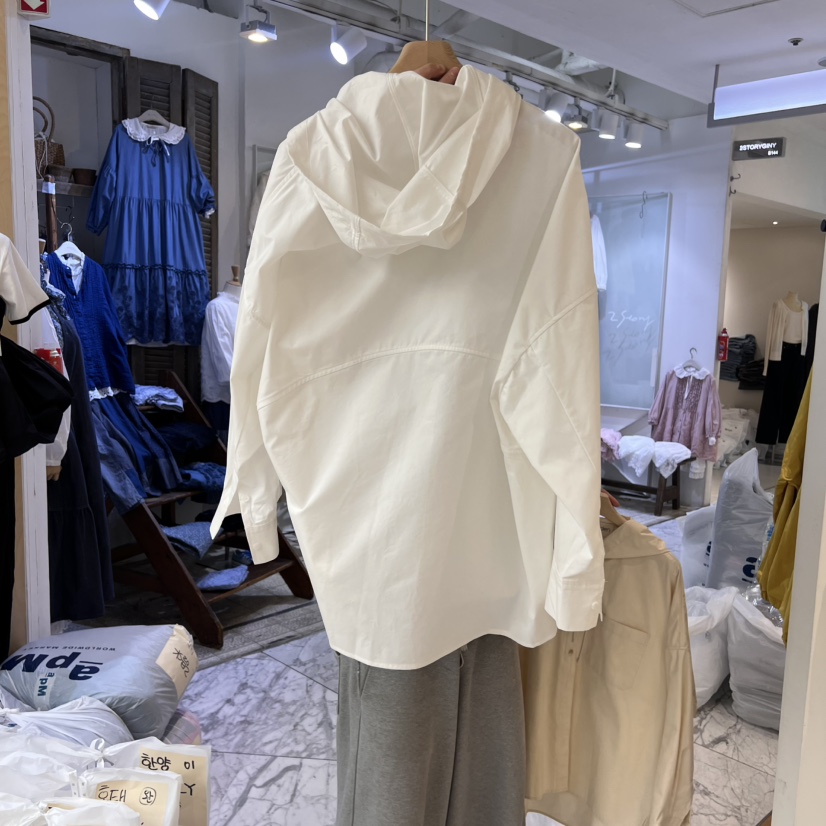 LOGARDEN韓國㊣直郵東大門代購女裝新品推薦襯衫蕾絲衫連帽LO GARDEN襯衫/蕾絲衫