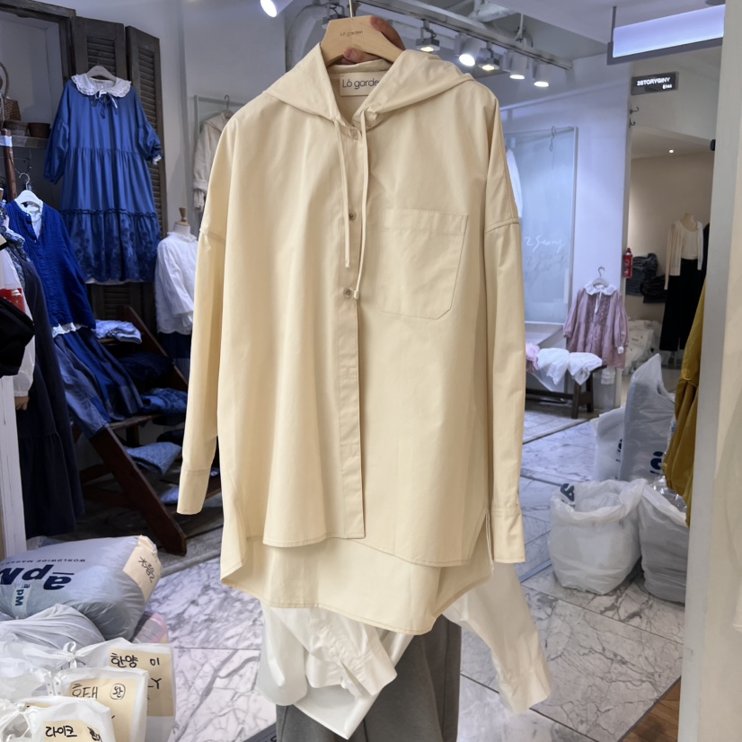 LOGARDEN韓國㊣直郵東大門代購女裝新品推薦襯衫蕾絲衫連帽LO GARDEN襯衫/蕾絲衫
