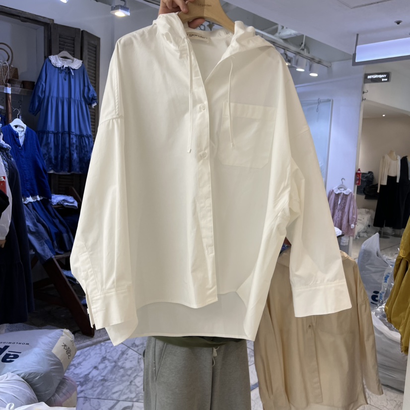 LOGARDEN韓國㊣直郵東大門代購女裝新品推薦襯衫蕾絲衫連帽LO GARDEN襯衫/蕾絲衫圖色2