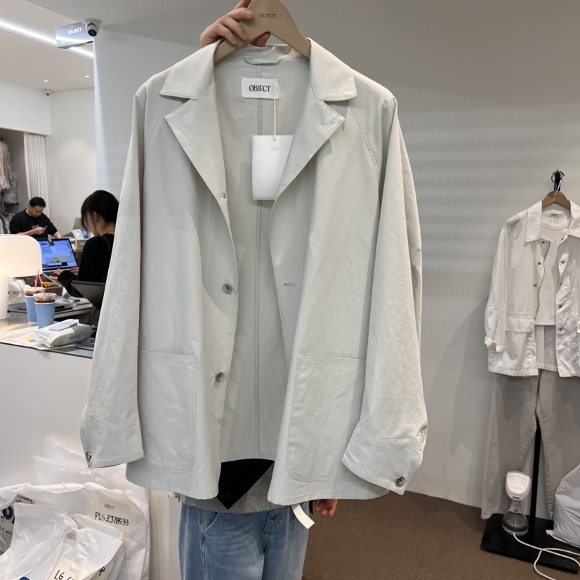 OBJECT韓國直郵㊣女裝新款休閑熱賣人氣時尚25春夏夾克亞麻OBJECT夾克圖色2