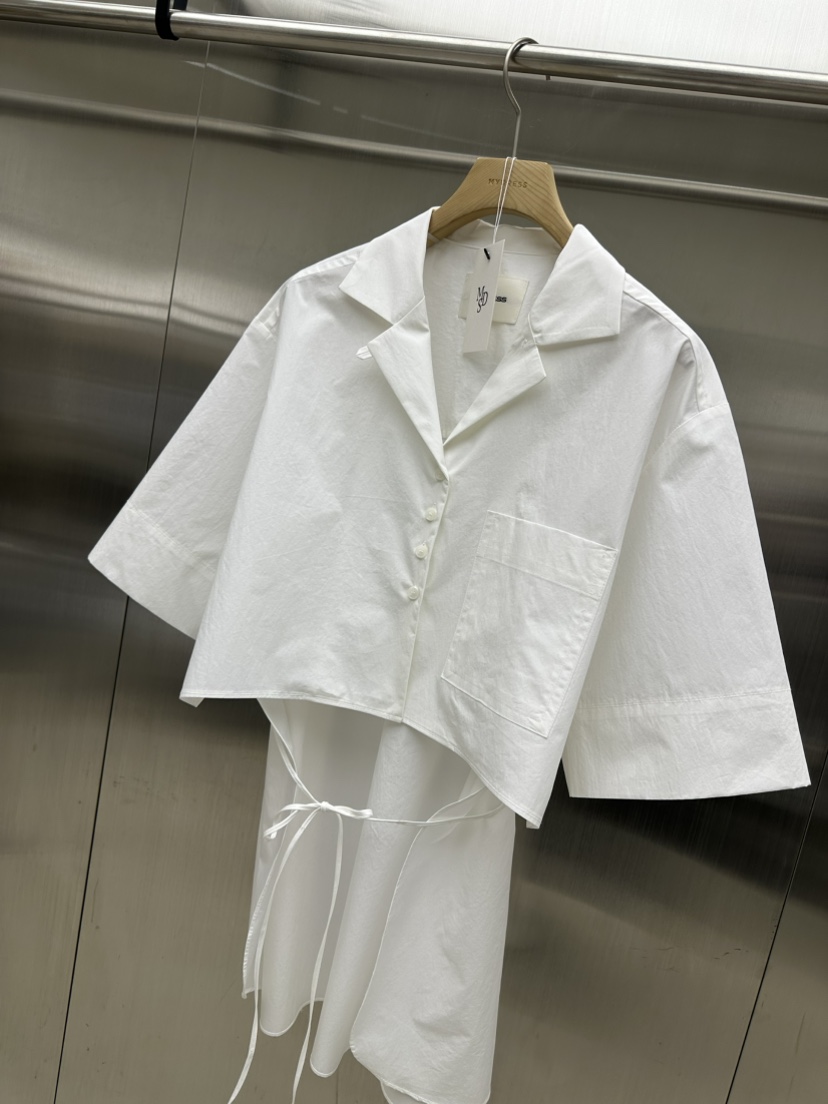 MYDRESS韓國直郵㊣女裝新品熱賣休閑時尚推薦襯衫蕾絲衫含腰繩MYDRESS襯衫/蕾絲衫