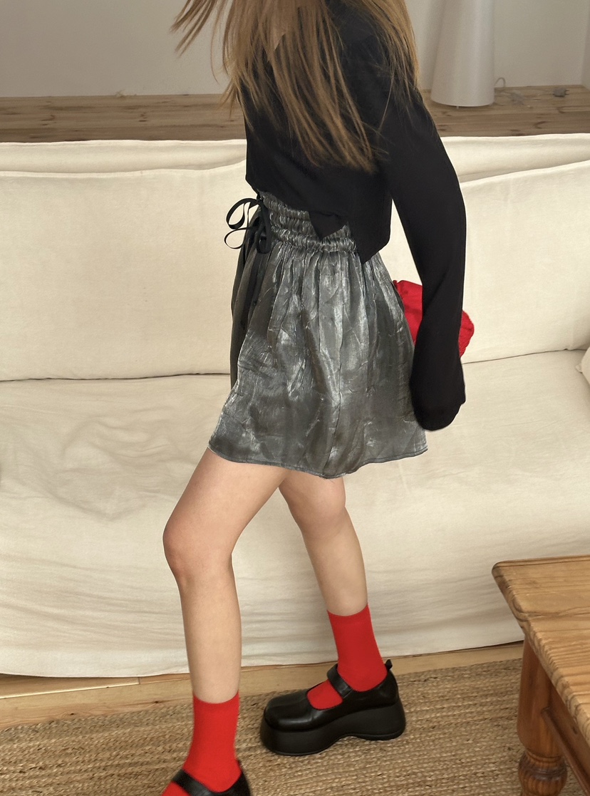 ZEROZERO直郵韓國代購㊣女裝新款時尚休閑推薦短裙褶皺羅紋ZEROZERO短裙