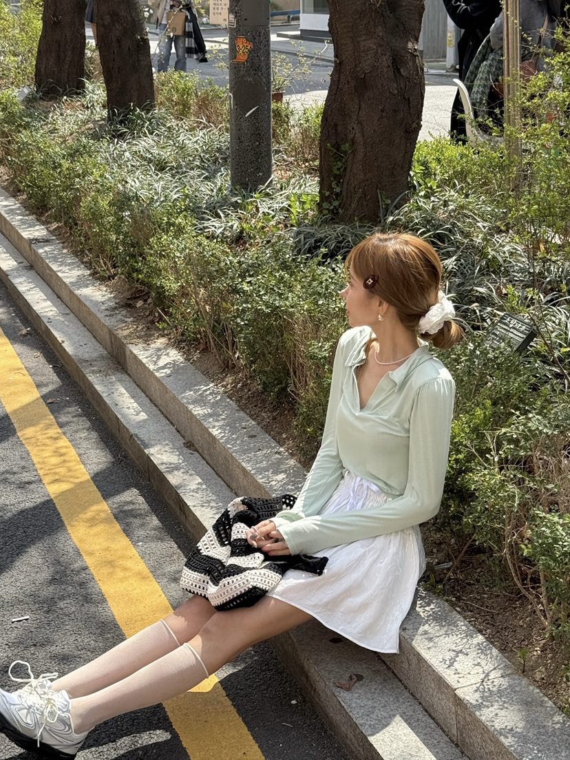 ZEROZERO直郵韓國代購㊣女裝新款時尚休閑推薦短裙褶皺羅紋ZEROZERO短裙