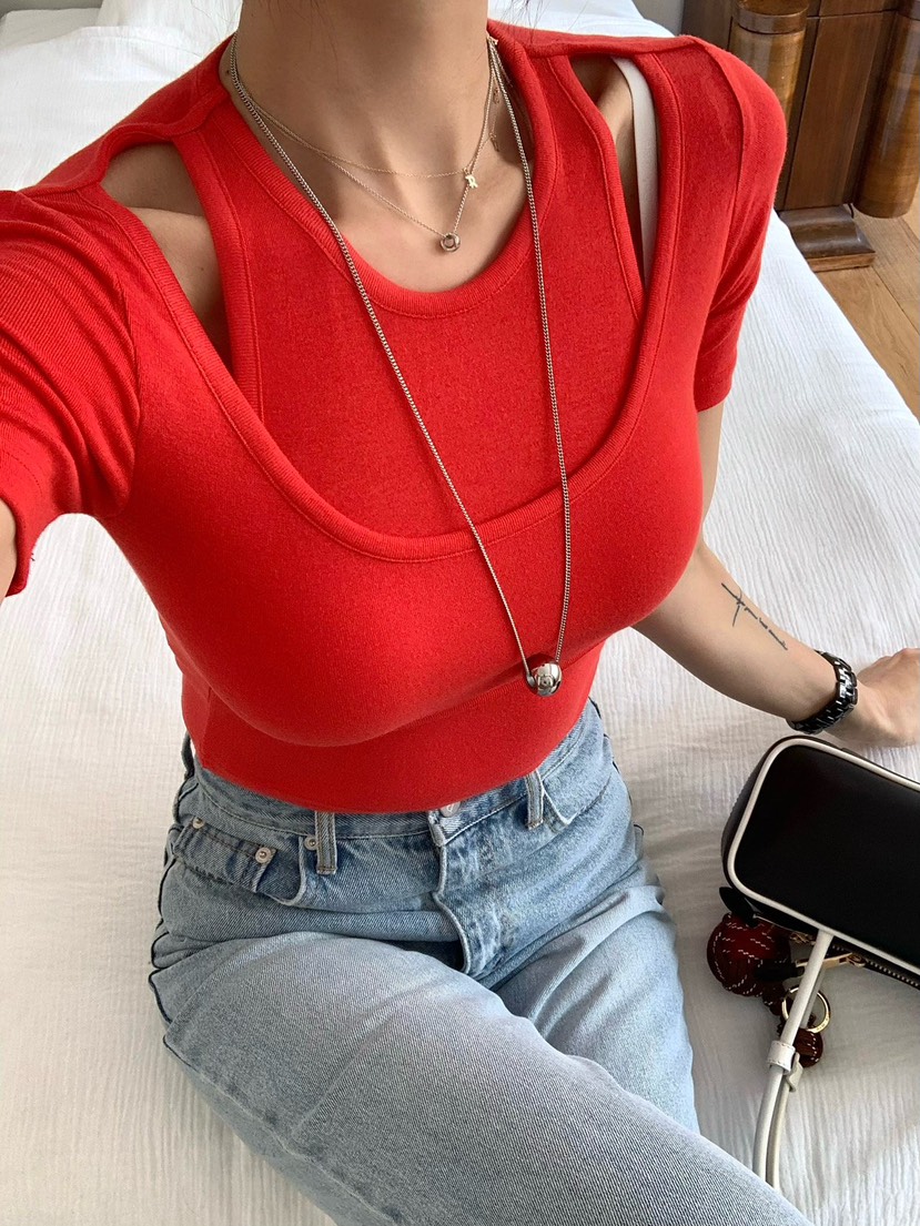 REVE CITE-L韓國㊣直郵東大門代購女裝新款推薦25春夏T恤柔軟REVE CITE-LT恤圖色1