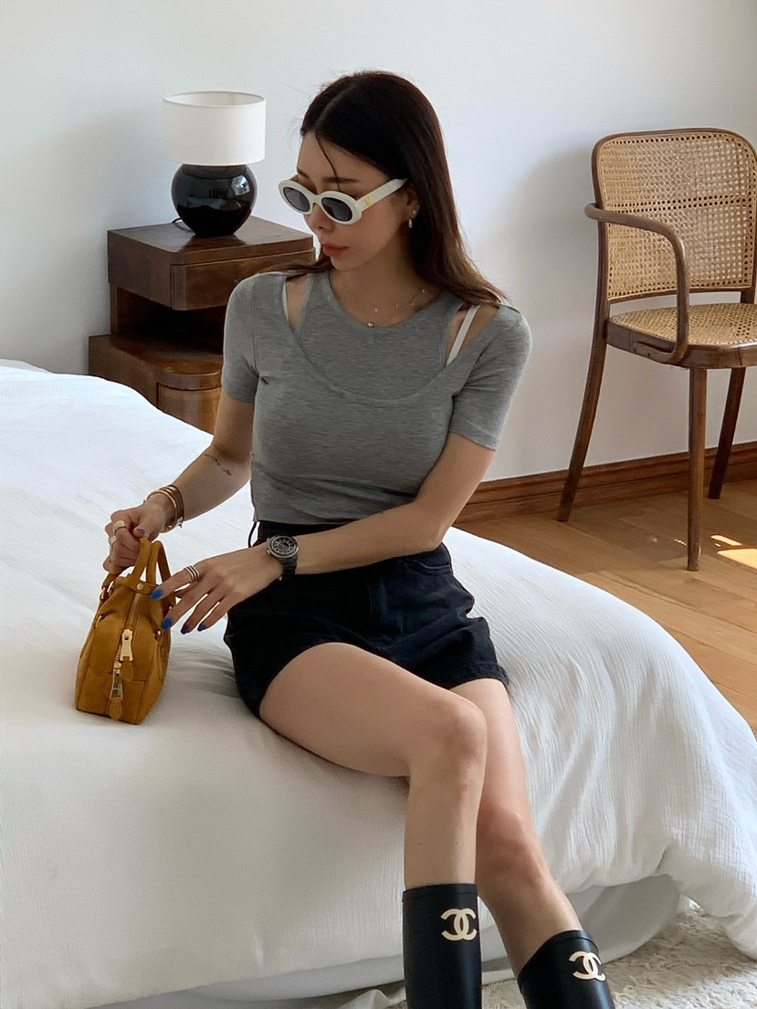 REVE CITE-L韓國㊣直郵東大門代購女裝新款推薦25春夏T恤柔軟REVE CITE-LT恤圖色4