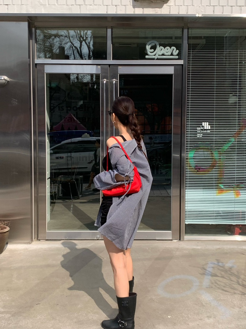 REVE CITE-L韓國代購女裝新品熱賣真品休閑襯衫蕾絲衫格紋REVE CITE襯衫/蕾絲衫