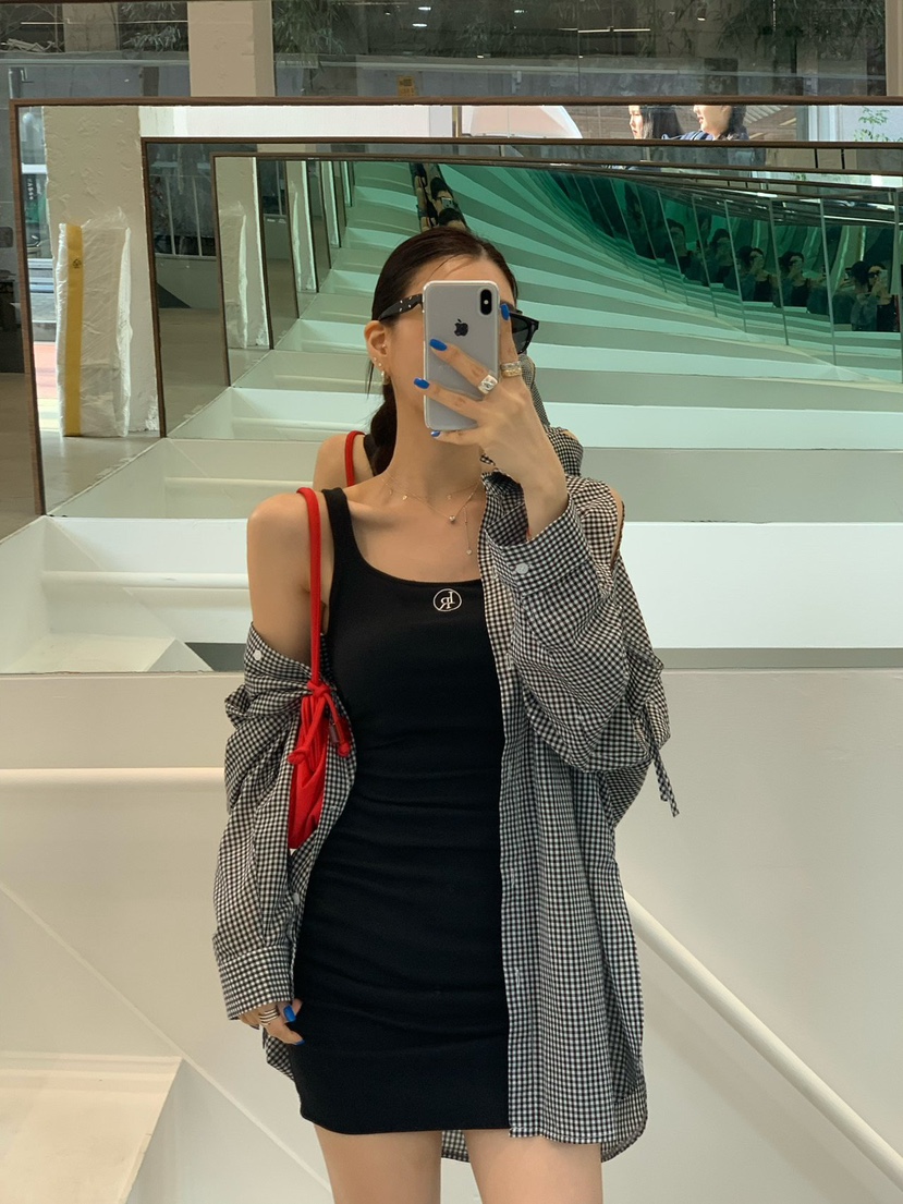 REVE CITE-L韓國代購女裝新品熱賣真品休閑襯衫蕾絲衫格紋REVE CITE襯衫/蕾絲衫