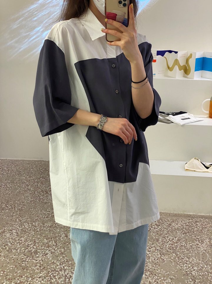 LA_TERRE韓國直郵女士新款休閑人氣真品襯衫蕾絲衫男女同款LA_TERRE襯衫/蕾絲衫