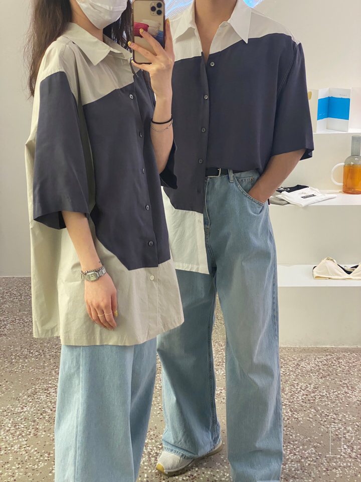 LA_TERRE韓國直郵女士新款休閑人氣真品襯衫蕾絲衫男女同款LA_TERRE襯衫/蕾絲衫