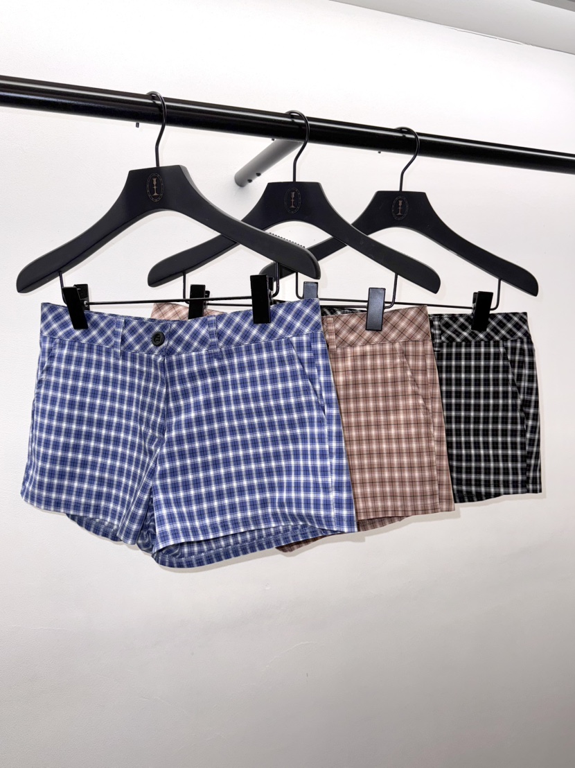 NOCTURNAL VIBE韓國直郵㊣東大門實拍女裝新品25春夏短褲格紋NOCTURNAL VIBE短褲