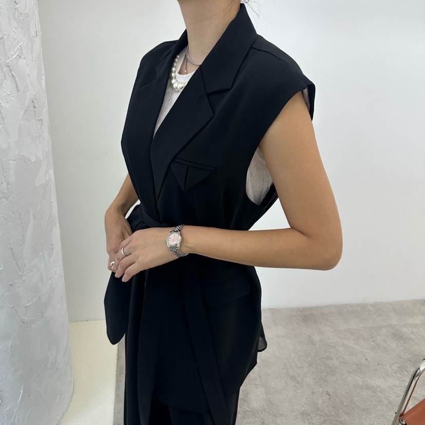 SOUIT直郵韓國代購㊣女裝新款推薦25春夏休閑熱賣馬甲含腰帶SOUIT by mabel-L馬甲