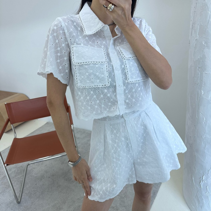 SOUIT韓國直郵㊣東大門實拍女裝新款推薦熱賣25春夏襯衫蕾絲衫SOUIT by mabel-L襯衫/蕾絲衫圖色2