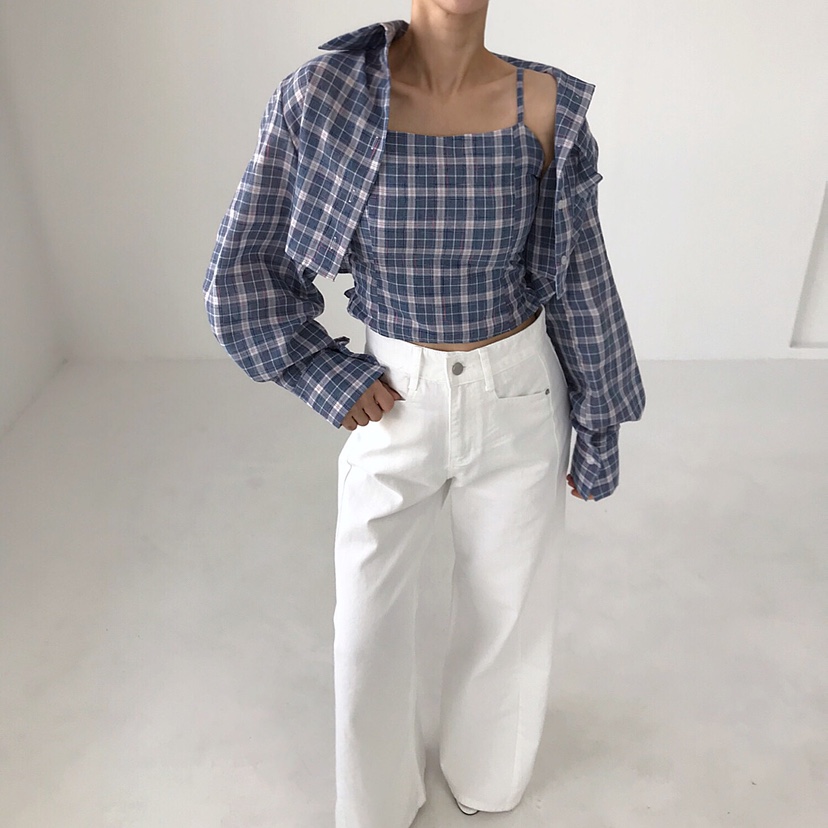 2TWO MOON直郵韓國代購㊣女裝新款熱賣推薦25春夏套裝套裝格紋2TWO MOON套裝