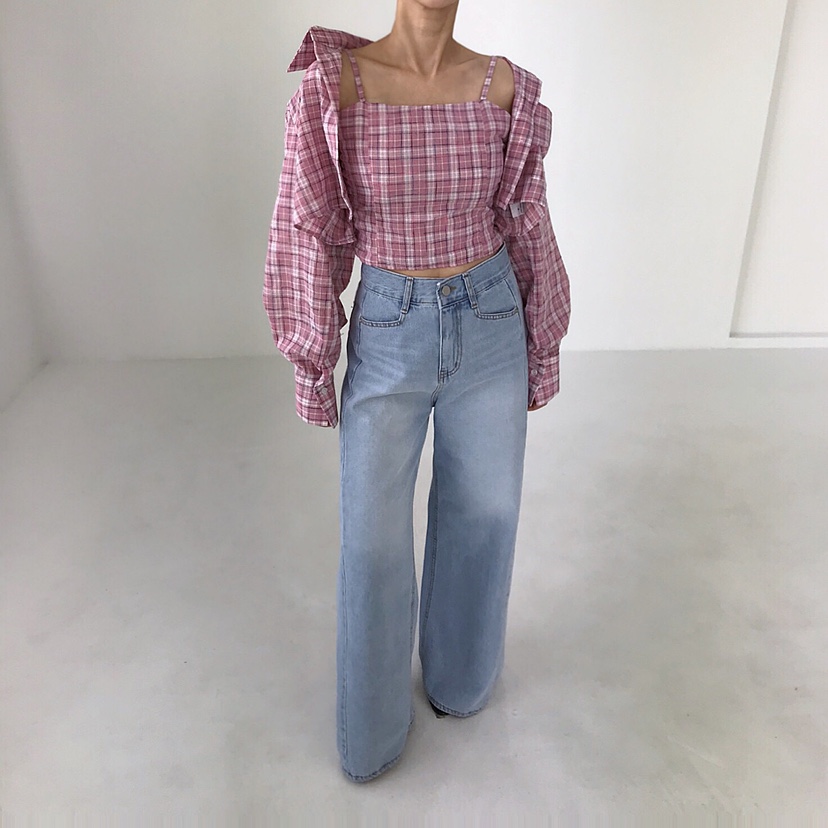 2TWO MOON直郵韓國代購㊣女裝新款熱賣推薦25春夏套裝套裝格紋2TWO MOON套裝圖色1