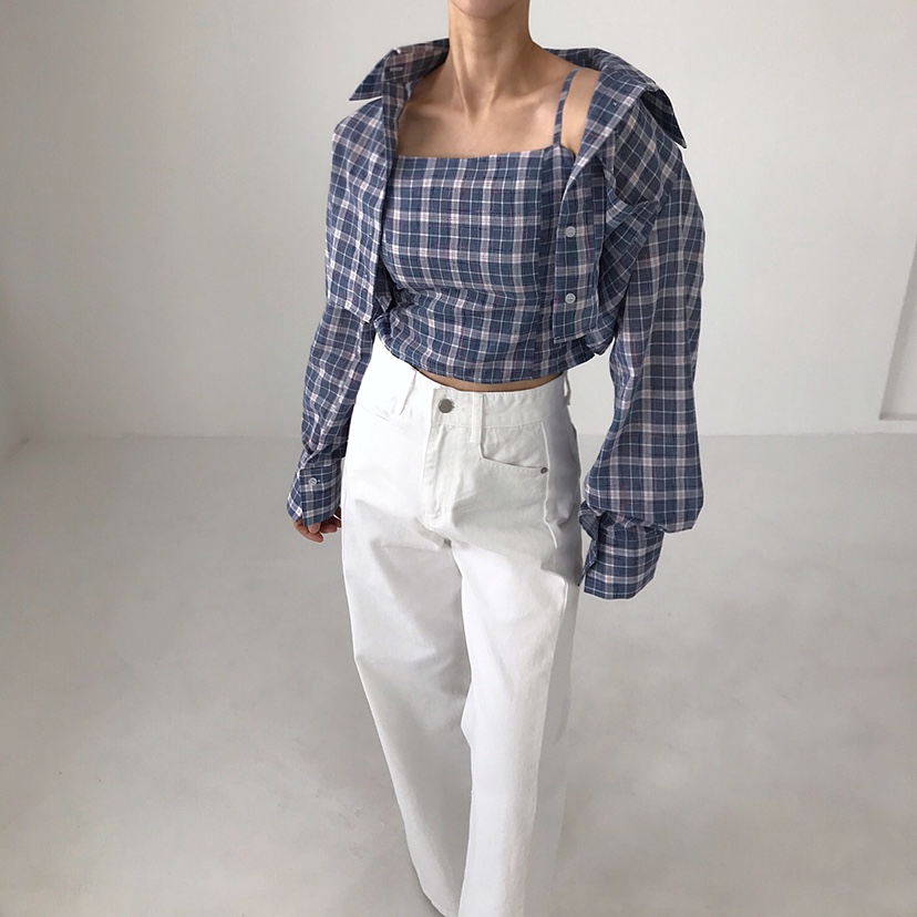 2TWO MOON直郵韓國代購㊣女裝新款熱賣推薦25春夏套裝套裝格紋2TWO MOON套裝圖色2