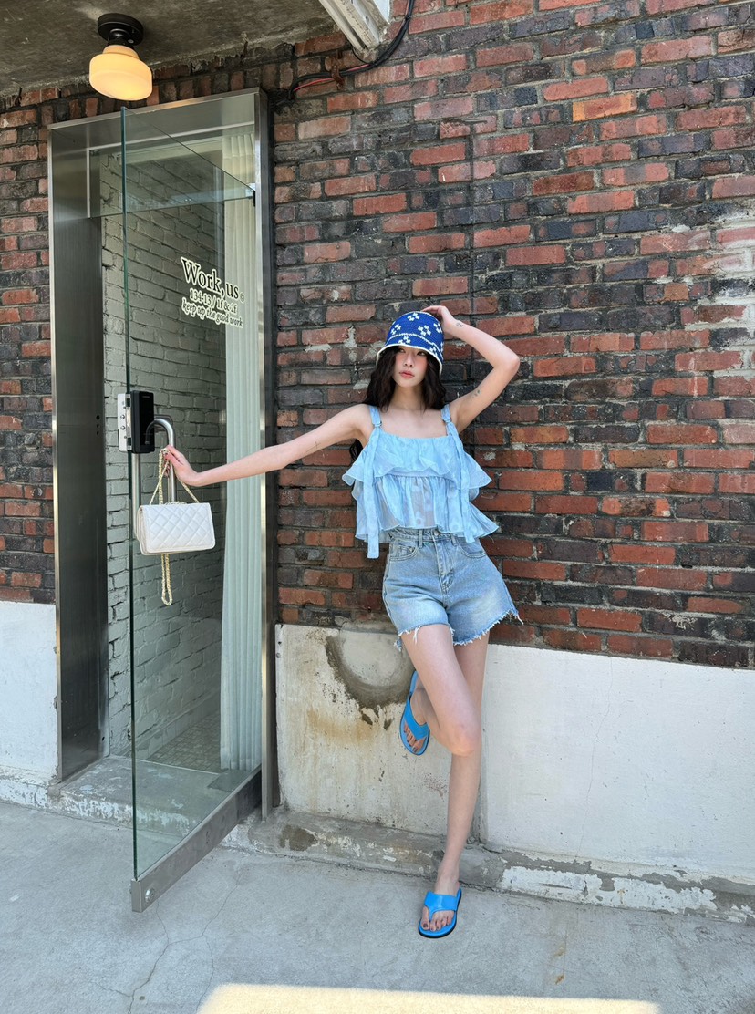 DENVER韓國㊣直郵東大門代購女裝新品休閑推薦25春夏吊帶背心DENVER吊帶/背心