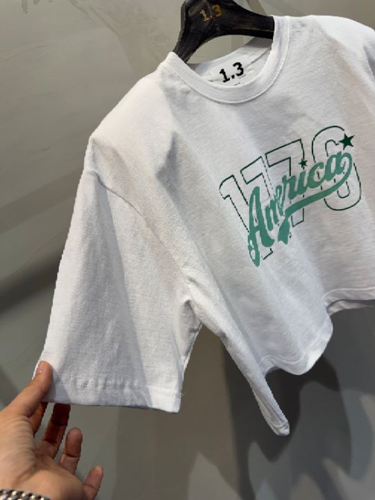 1.3韓國㊣直郵東大門代購女裝新品25春夏人氣熱賣休閑T恤短款1.3T恤