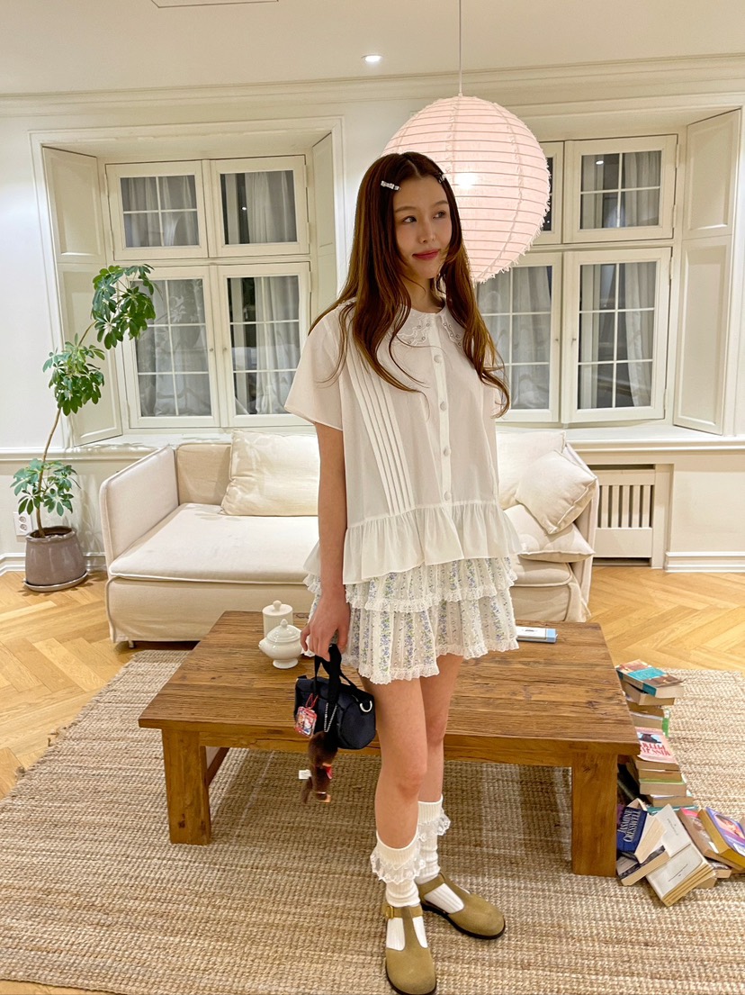 BOUTIQUE-L韓國㊣直郵東大門代購女裝新款推薦25春夏襯衫蕾絲衫BOUTIQUE-L襯衫/蕾絲衫