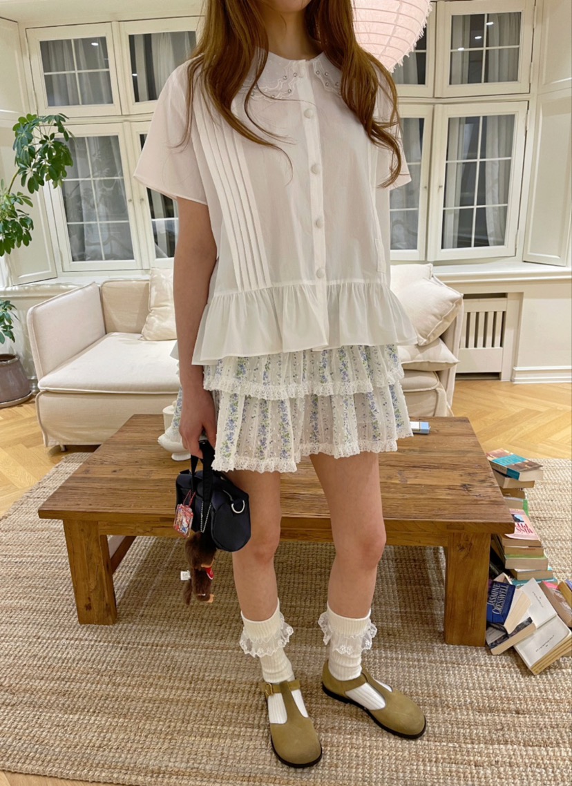 BOUTIQUE-L韓國㊣直郵東大門代購女裝新款推薦25春夏襯衫蕾絲衫BOUTIQUE-L襯衫/蕾絲衫