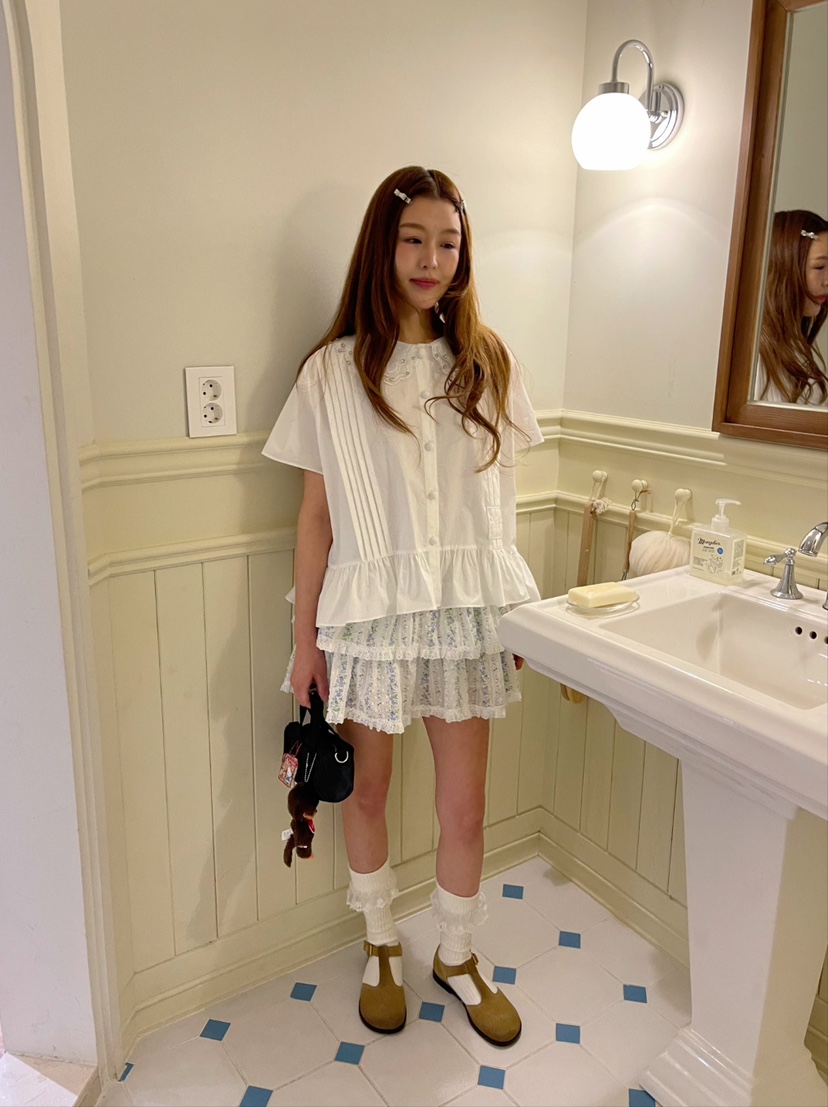 BOUTIQUE-L韓國㊣直郵東大門代購女裝新款推薦25春夏襯衫蕾絲衫BOUTIQUE-L襯衫/蕾絲衫