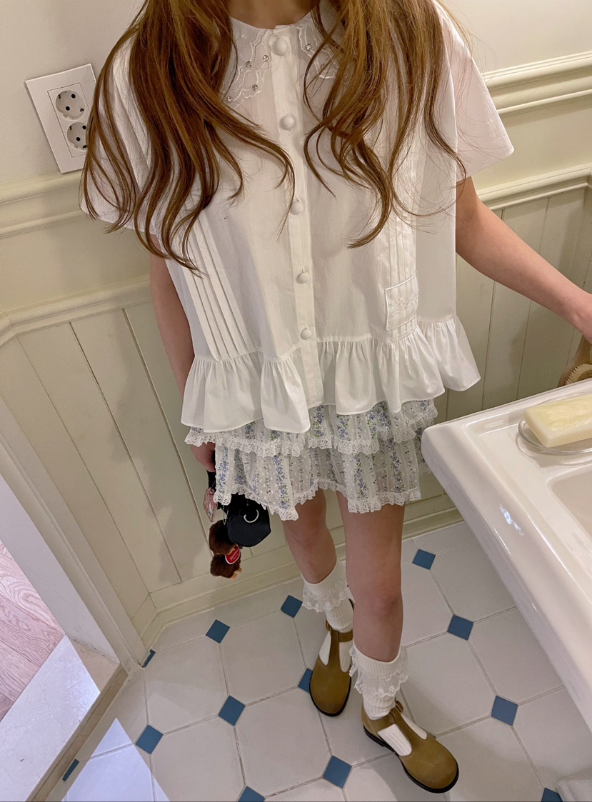 BOUTIQUE-L韓國㊣直郵東大門代購女裝新款推薦25春夏襯衫蕾絲衫BOUTIQUE-L襯衫/蕾絲衫