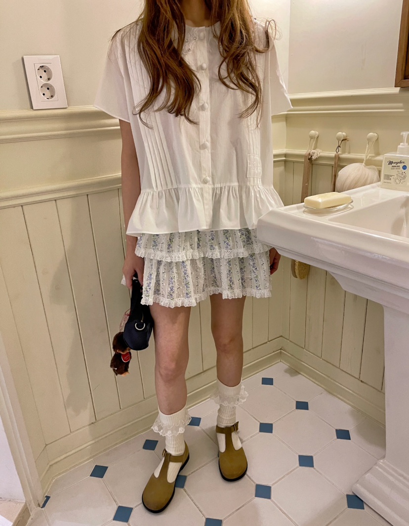BOUTIQUE-L韓國㊣直郵東大門代購女裝新款推薦25春夏襯衫蕾絲衫BOUTIQUE-L襯衫/蕾絲衫