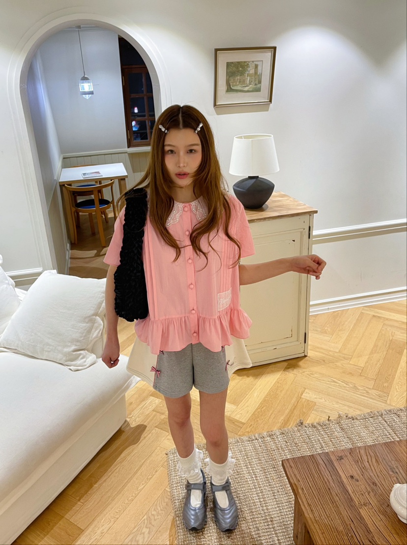 BOUTIQUE-L韓國㊣直郵東大門代購女裝新款推薦25春夏襯衫蕾絲衫BOUTIQUE-L襯衫/蕾絲衫