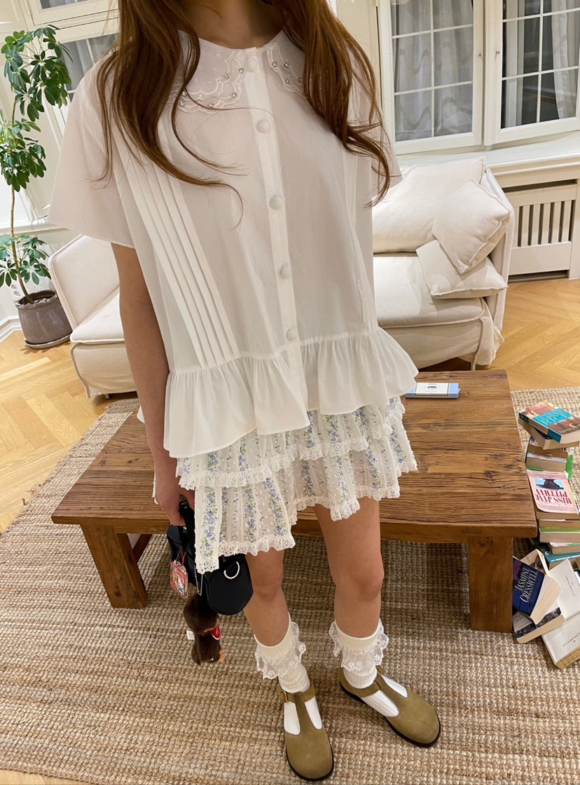 BOUTIQUE-L韓國㊣直郵東大門代購女裝新款推薦25春夏襯衫蕾絲衫BOUTIQUE-L襯衫/蕾絲衫