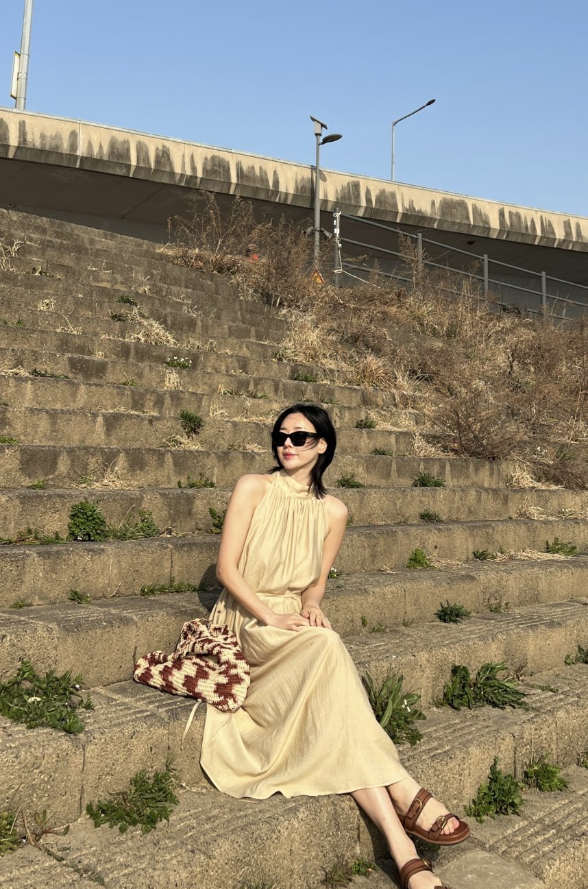 VERNI韓國直郵㊣女裝新款休閑熱賣推薦時尚人氣連衣裙含腰繩VERNI連衣裙