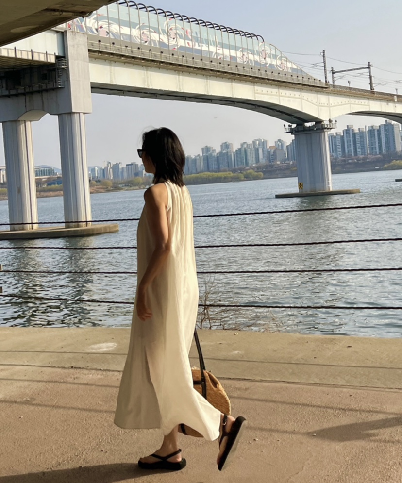 VERNI韓國直郵㊣女裝新款休閑熱賣推薦時尚人氣連衣裙含腰繩VERNI連衣裙